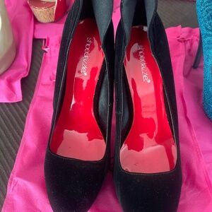 6 “ Elegant Black Velvet Stilettos